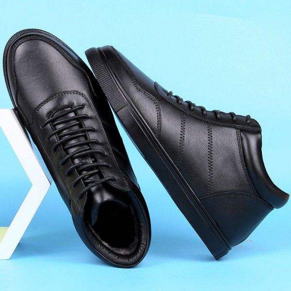 Autumn New Top Layer Cowhide Martin Boots Large High Top Men's Business Leather Boots 