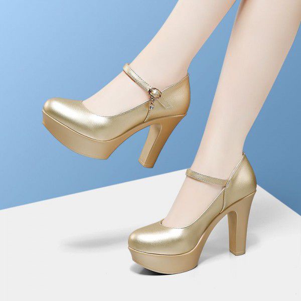 High heeled shoes, wedding thick heels, new runway shoes 