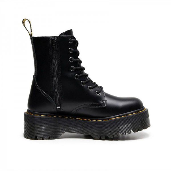 Genuine leather thick soled Martin boots for women, European and American classic 8-hole side zipper for women, short boots 