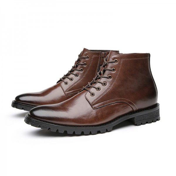 Martin boots, men's leather boots, high top Roman boots, genuine leather, British style retro work attire, short boots, shoes 