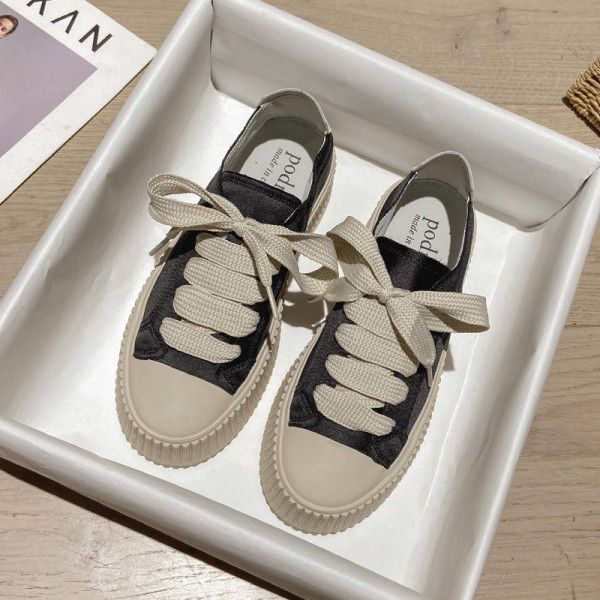 Little White Shoes Women's Thick Sole Casual Eleva...