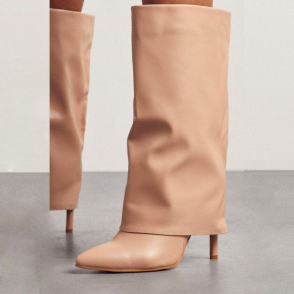 Spring and Autumn New Fine Heel High Heels, Trouser Sleeve Boots, Large Size Women's Boots, Fashion Women's Shoes 