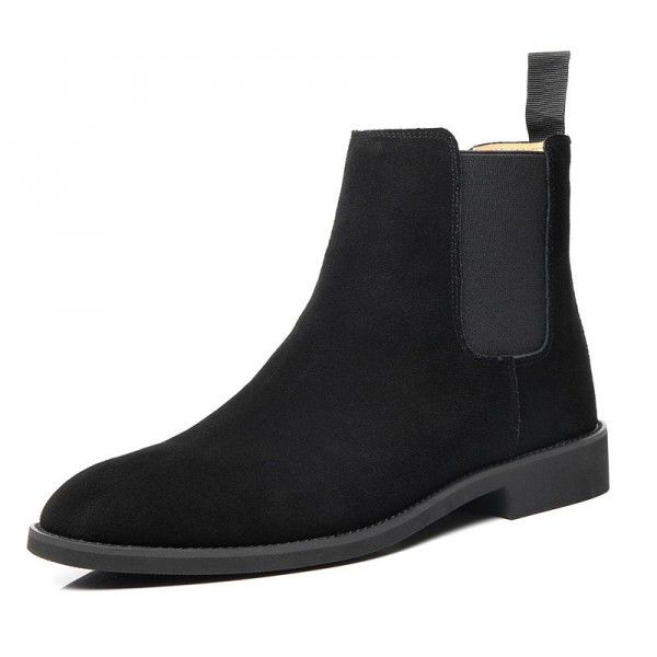 Pointed Chelsea boot Men's Martin Boots English Genuine Leather Boots Cross Border Extra Large 