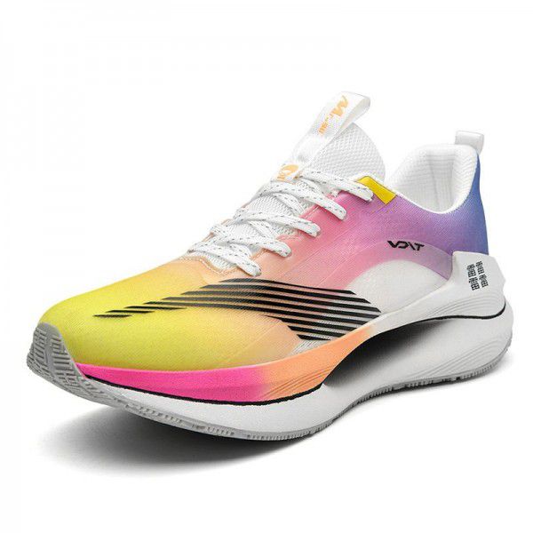 Popcorn Outdoor Sports Korean Edition Fashion Couple Casual Running Large Air Cushion Woven Men's Shoes 
