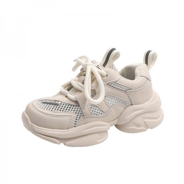 Children's Transparent Mesh Fashion Dad Shoes Summer New Children's Shoes Boys and Girls' Lightweight Sports Mesh Shoes Student Single Shoes 