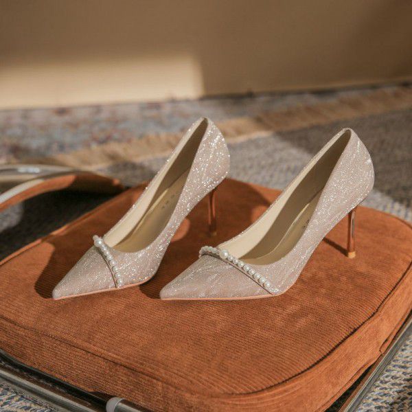 High Heel Women's Fine Heels Winter New Crystal Br...