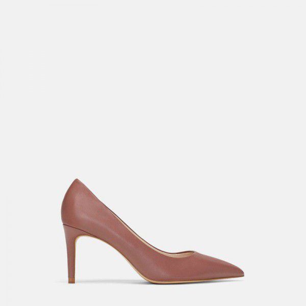 New Summer Black High Heel Pointed Shoes Single Shoes Mid Heel Red Wedding Shoes Interview Dress 