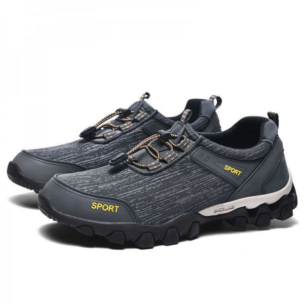Workwear men's shoes, autumn new outdoor sports and leisure shoes, leather shoes, men's waterproof and anti slip hiking shoes, wear-resistant travel shoes 