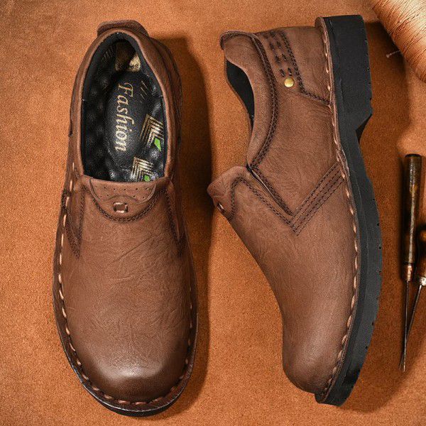 Casual shoes Men's shoes Genuine leather top layer cowhide shoes Walking shoes 