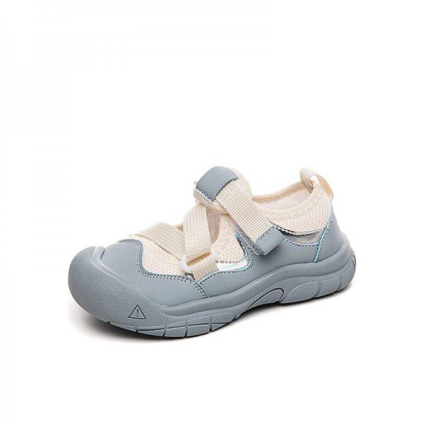 Girls' Sports Sandals Summer New Children's Leisure Breathable Mesh Shoes Boys' Baotou Baby Shoes 