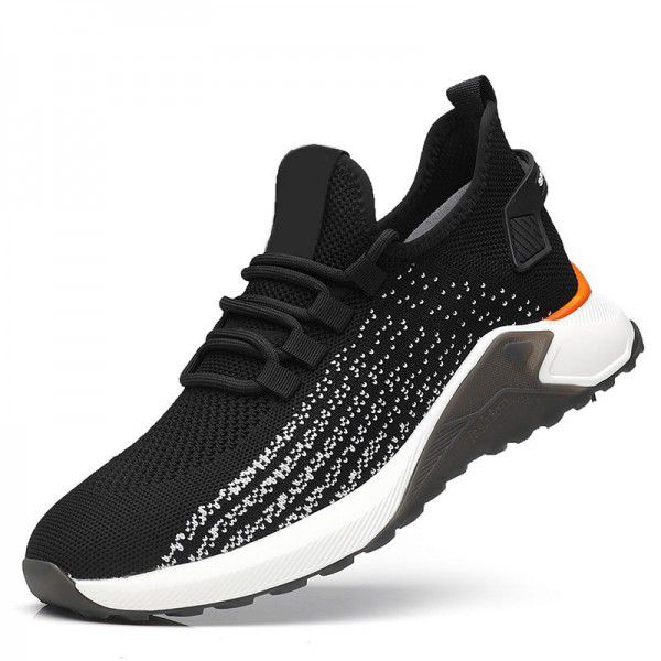 Men's shoes Summer breathable new sports shoes Men's running flying woven mesh low top casual shoes trend 