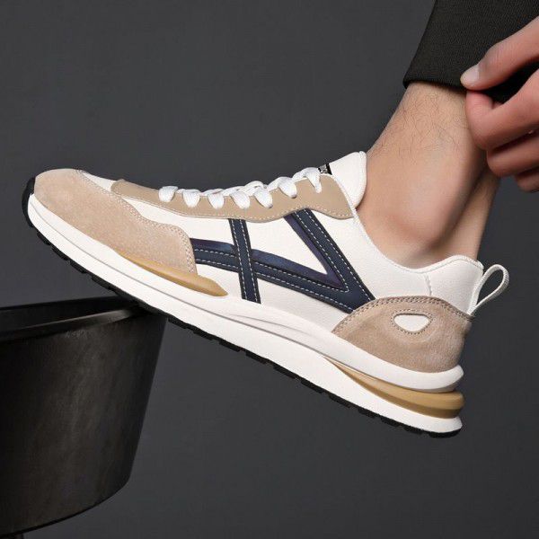Men's shoes Spring new style shoes Men's casual retro leather Forrest Gump shoes Men's breathable versatile sports trendy shoes 
