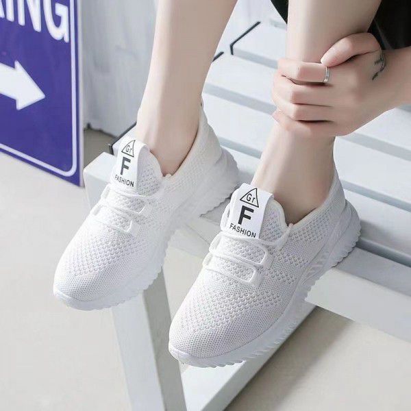 Sports shoes Women's casual lazy shoes Low top small white shoes Women's single shoes Soft soles 