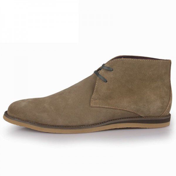 Casual high-top leather shoes British trend simple suede men's shoes 