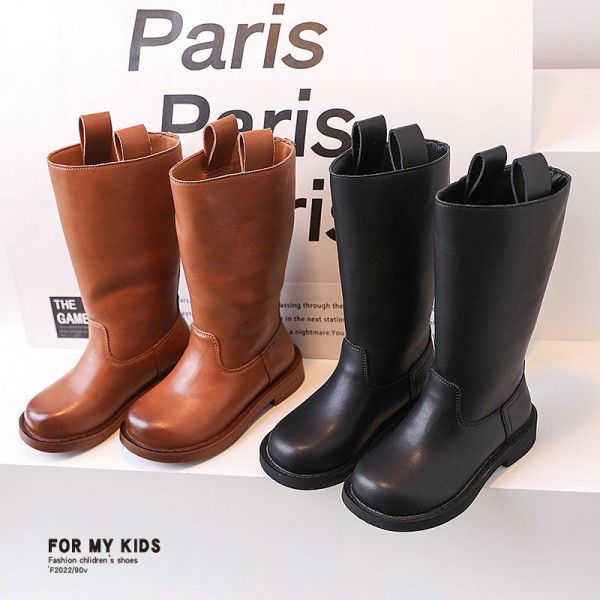 Girls' retro painted high boots, autumn and winter...