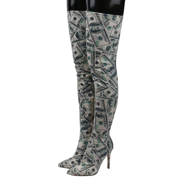 Slender high heels, knee high boots, sexy women's high boots 