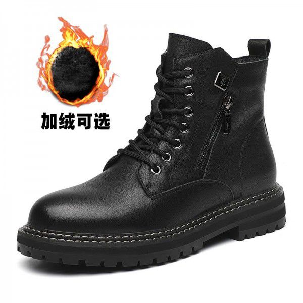 Winter Martin boots, men's work attire, leather boots, men's short boots, English Canadian men's shoes 