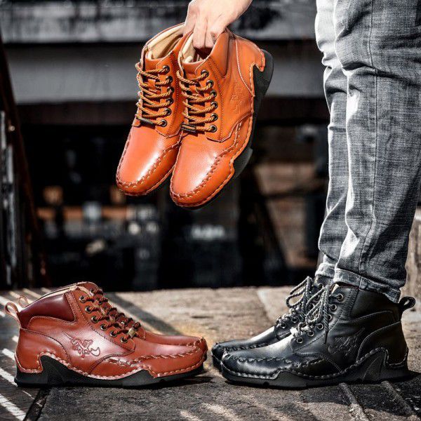 Winter men's casual shoes, high top Martin boots, ultra light work attire, outdoor men's boots, outdoor large boots 