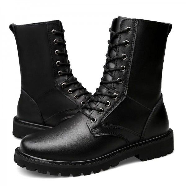 Large Autumn and Winter Men's Martin Boots Retro High Top Men's Shoes Snow Single Boots Warm and Velvet Cotton Shoes High Sleeve Long Boots Men 