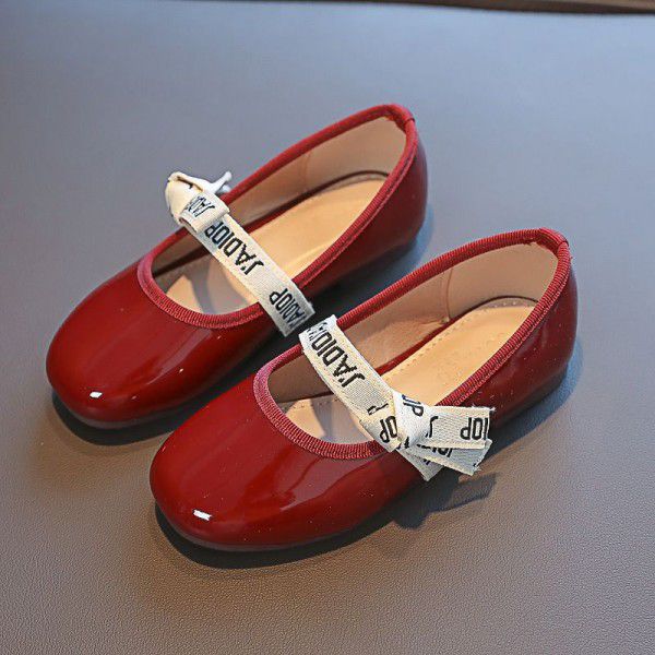 Girls' Soft Sole Leather Shoes Spring and Autumn K...
