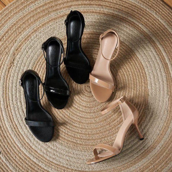 Comfortable soft leather fashionable single shoes for women in spring and summer, new sexy high heels for women in slim heels 