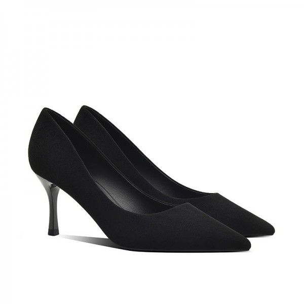Single shoe slim heeled mid heeled high heeled spr...
