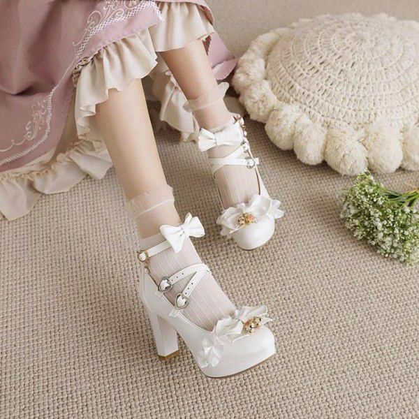 Japanese Sweet Little Fresh Lace Bow Original Sing...