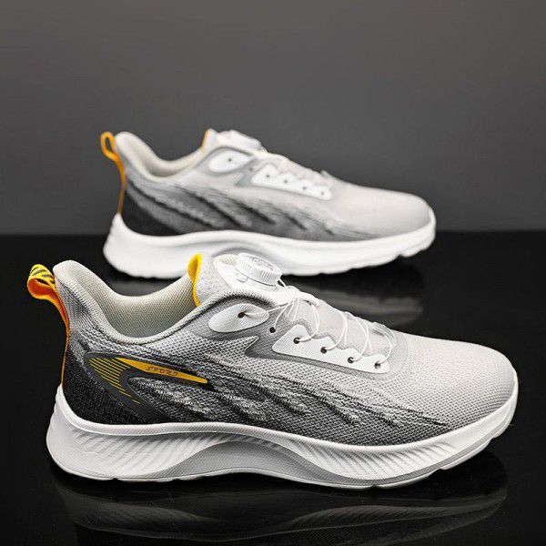 Summer New Swivel Button Sports Casual Shoes Men's Shoes Lightweight Running Shoes 