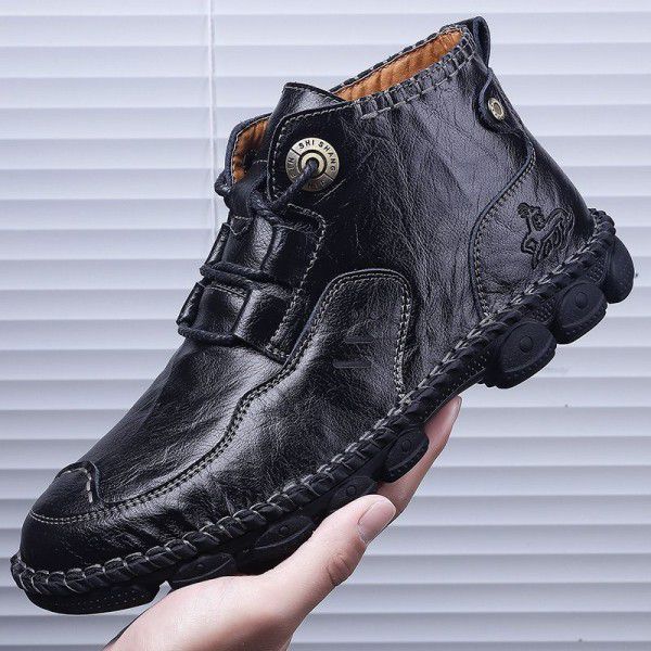 Men's boots, military boots, outdoor boots, Korean version, British trend leather boots, Martin boots, men's shoes, autumn and winter 
