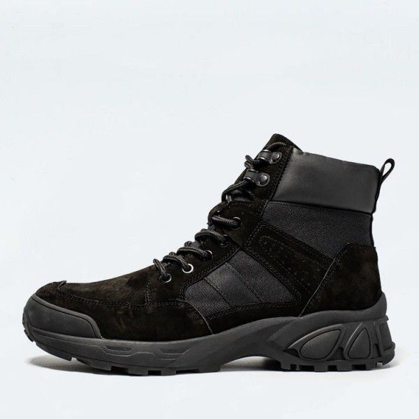 Men's shoes Martin boots Men's autumn and winter British style high top new outdoor cotton shoes Men's leather work boots 