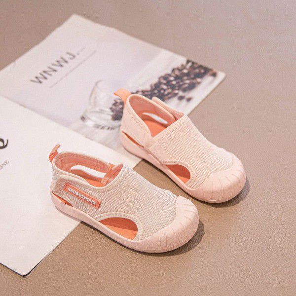 Boys' shoes Baotou sports sandals, summer new children's mesh shoes, summer soft soles, girls' shoes, big boys 