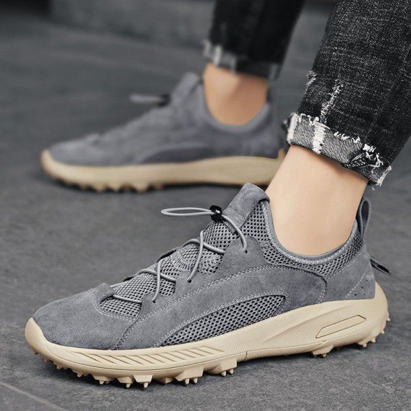 New High Quality Mesh Men's Shoes Breathable Pig Skin Outdoor Sports Casual Shoes Men's Fashion Thin Lightweight Fashion Shoes 