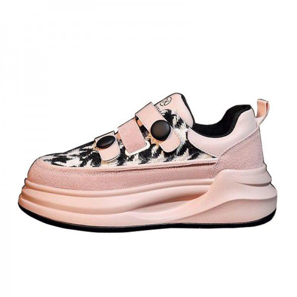 Little White Shoes Spring New Genuine Leather Versatile Thick Sole Sports Casual Board Shoes for Women 