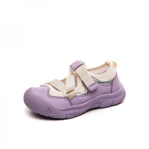 Girls' Sports Sandals Summer New Children's Leisure Breathable Mesh Shoes Boys' Baotou Baby Shoes 
