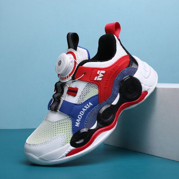 Boys' New Sports Shoes Summer Breathable Children's Mesh Single Mesh Basketball Shoe 