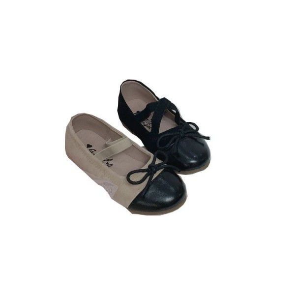 Spring New Korean Version Angel Children's Square Mouth Shoes Girls' Soft Sole Contrast Color 