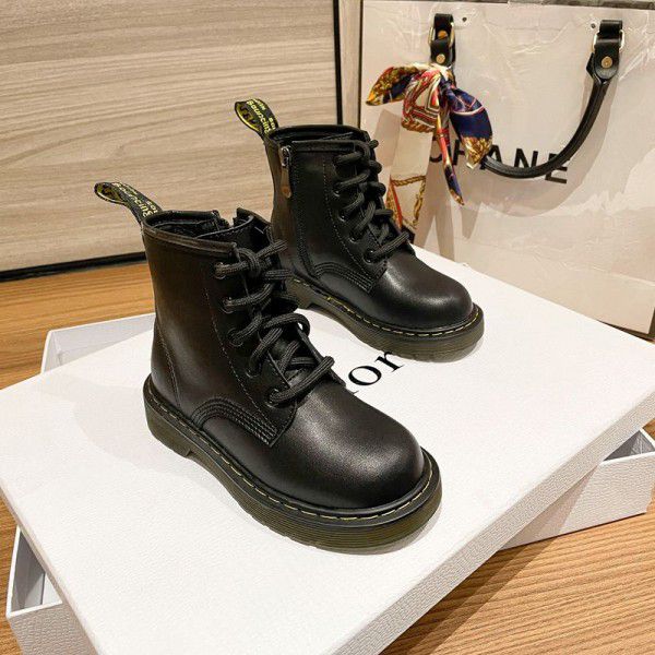 Genuine leather children's Martin boots Spring and Autumn new girls' English style short boots boys' boots baby girls' single boots 