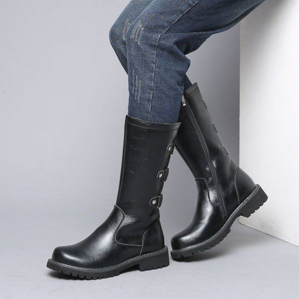 Autumn men's high boots, high riding boots, milita...