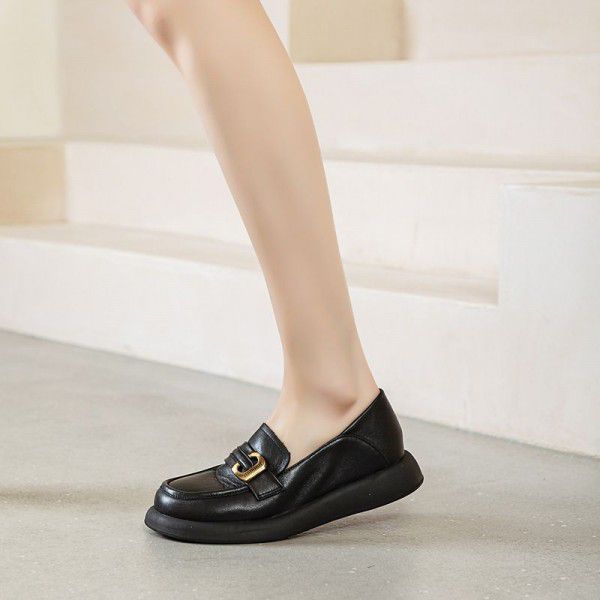 Top layer cowhide soft soled grandma's shoes for women's new casual shoes, genuine leather flat sole single shoes for women's mother's shoes 