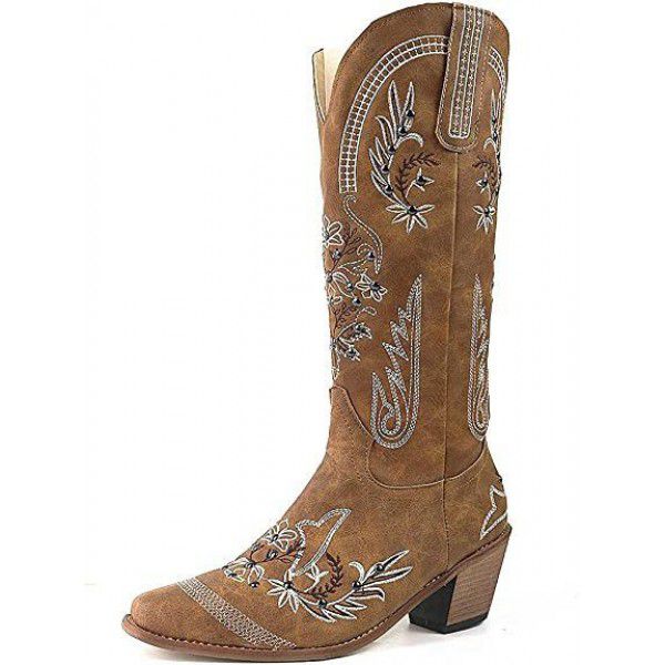 New Knight Boots Women's New Round Head Thick Heel Knight Boots Lace up Large Women's Shoes 