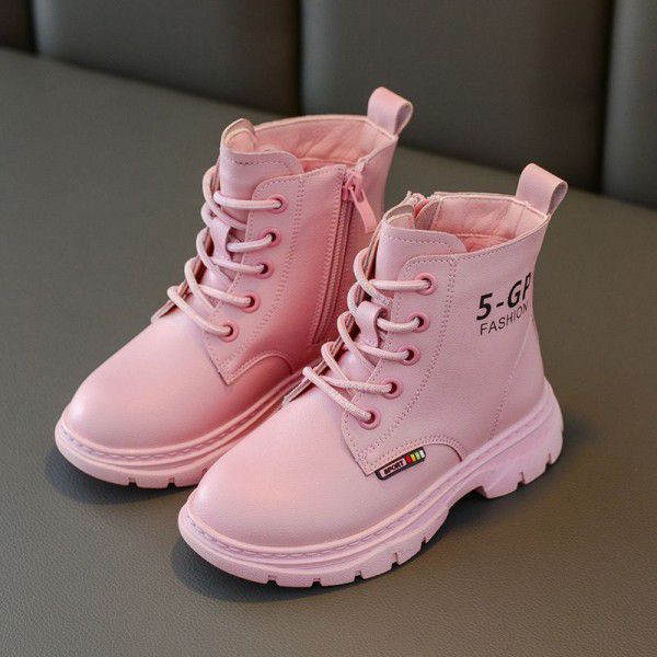 Girls' Martin Boots Spring and Autumn Children's Single Boot Autumn New White Princess Children's Boots 