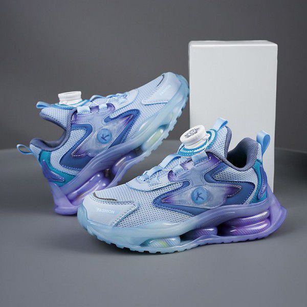Boys' shoes New summer breathable mesh surface Summer casual sports shoes Children's rotating button running shoes 