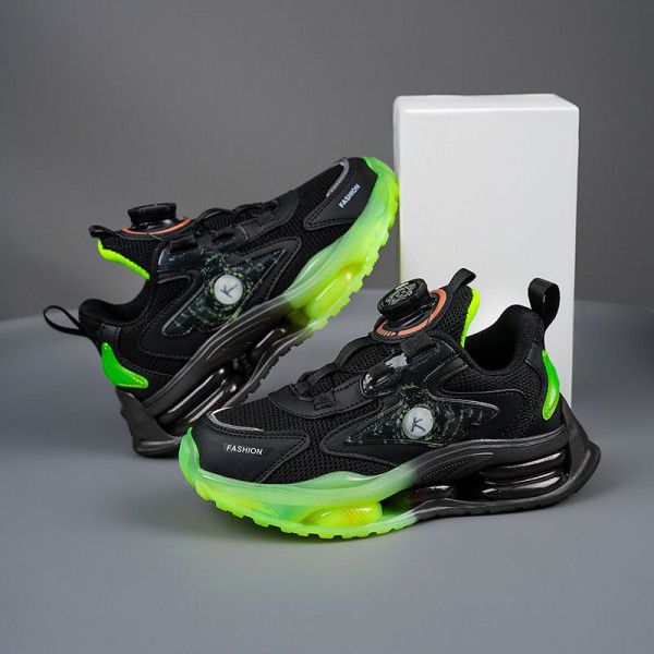 Boys' shoes New summer breathable mesh surface Summer casual sports shoes Children's rotating button running shoes 