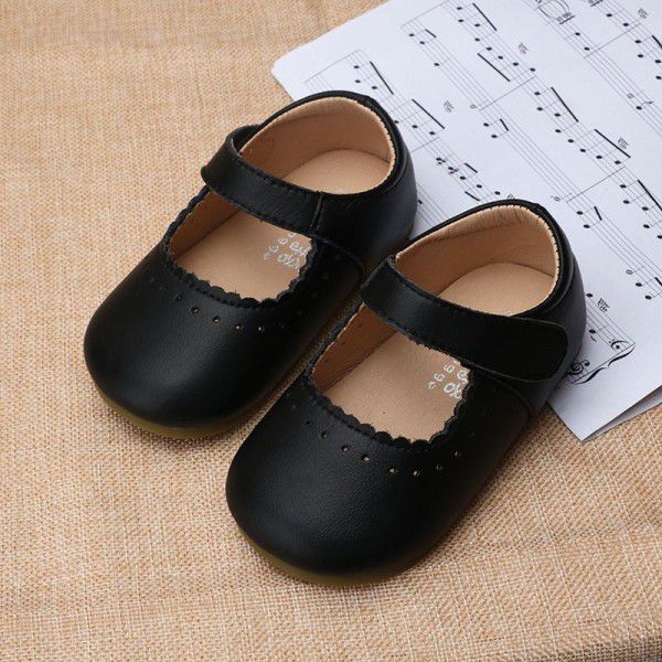Girls' leather shoes retro style spring and autumn new children's princess shoes soft sole genuine leather baby girls' shoes single shoe 