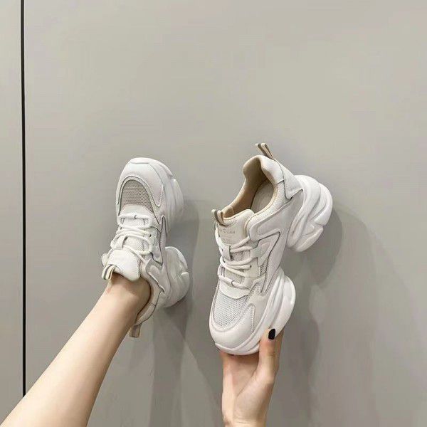 New internet celebrity sports casual shoes Korean version thick sole breathable running shoes 