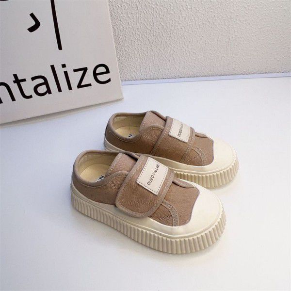 Girls' Shoes Canvas Shoes Children's Spring New Velcro Boys' Cricket Shoes 