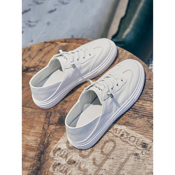 Genuine leather small white shoes for women's new women's shoes, sports, leisure, and trendy seasonal single shoes, Korean version board shoes 