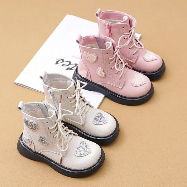 Girls' Martin boots, short boots, soft sole single...