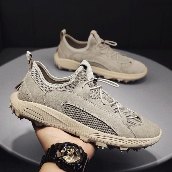New High Quality Mesh Men's Shoes Breathable Pig Skin Outdoor Sports Casual Shoes Men's Fashion Thin Lightweight Fashion Shoes 