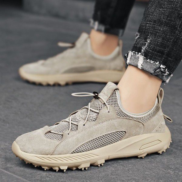 New High Quality Mesh Men's Shoes Breathable Pig Skin Outdoor Sports Casual Shoes Men's Fashion Thin Lightweight Fashion Shoes 